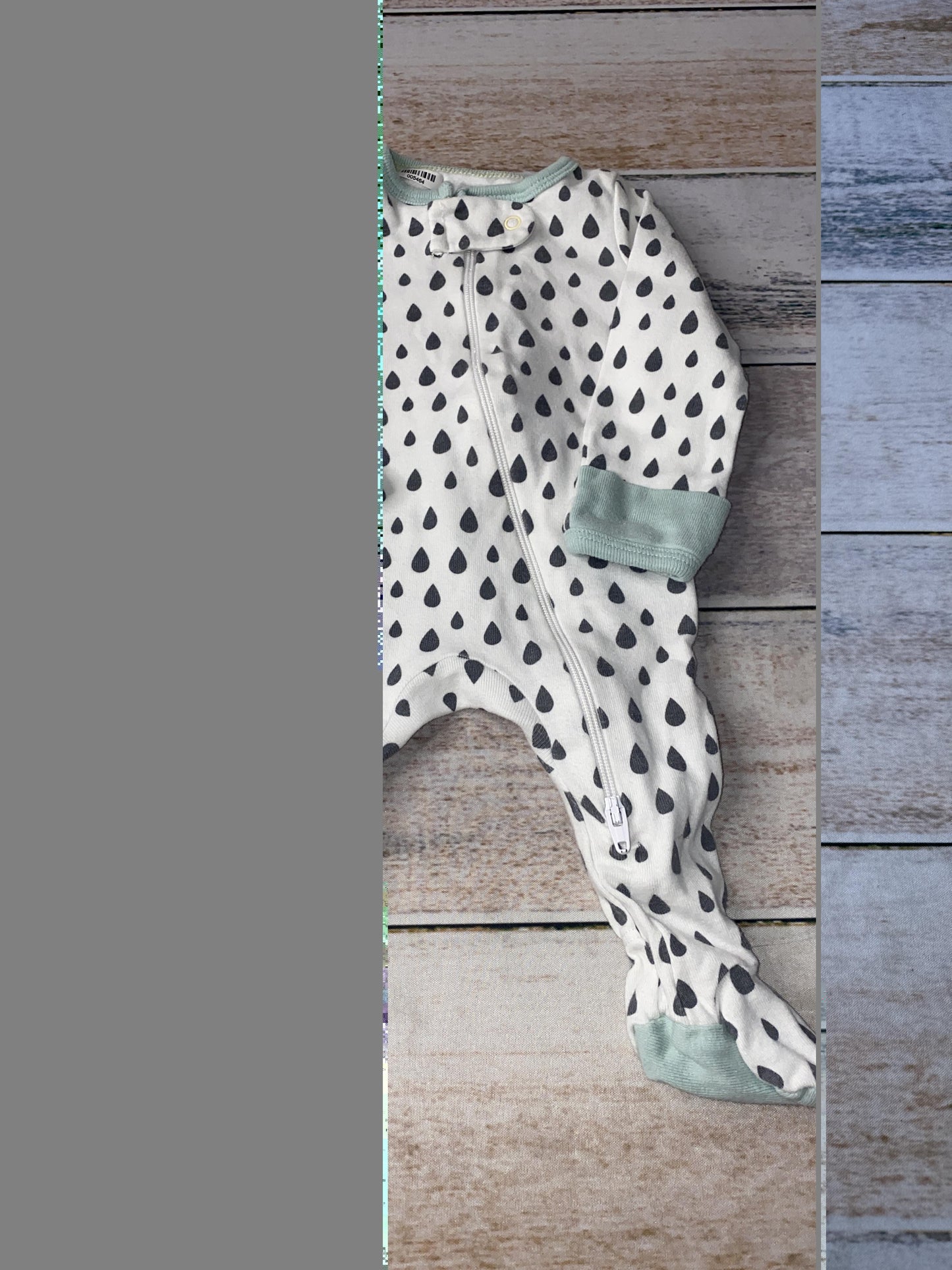 Cloud Island Unisex White | polka dot | Mint Pajamas Size: Newborn White | polka dot | Mint