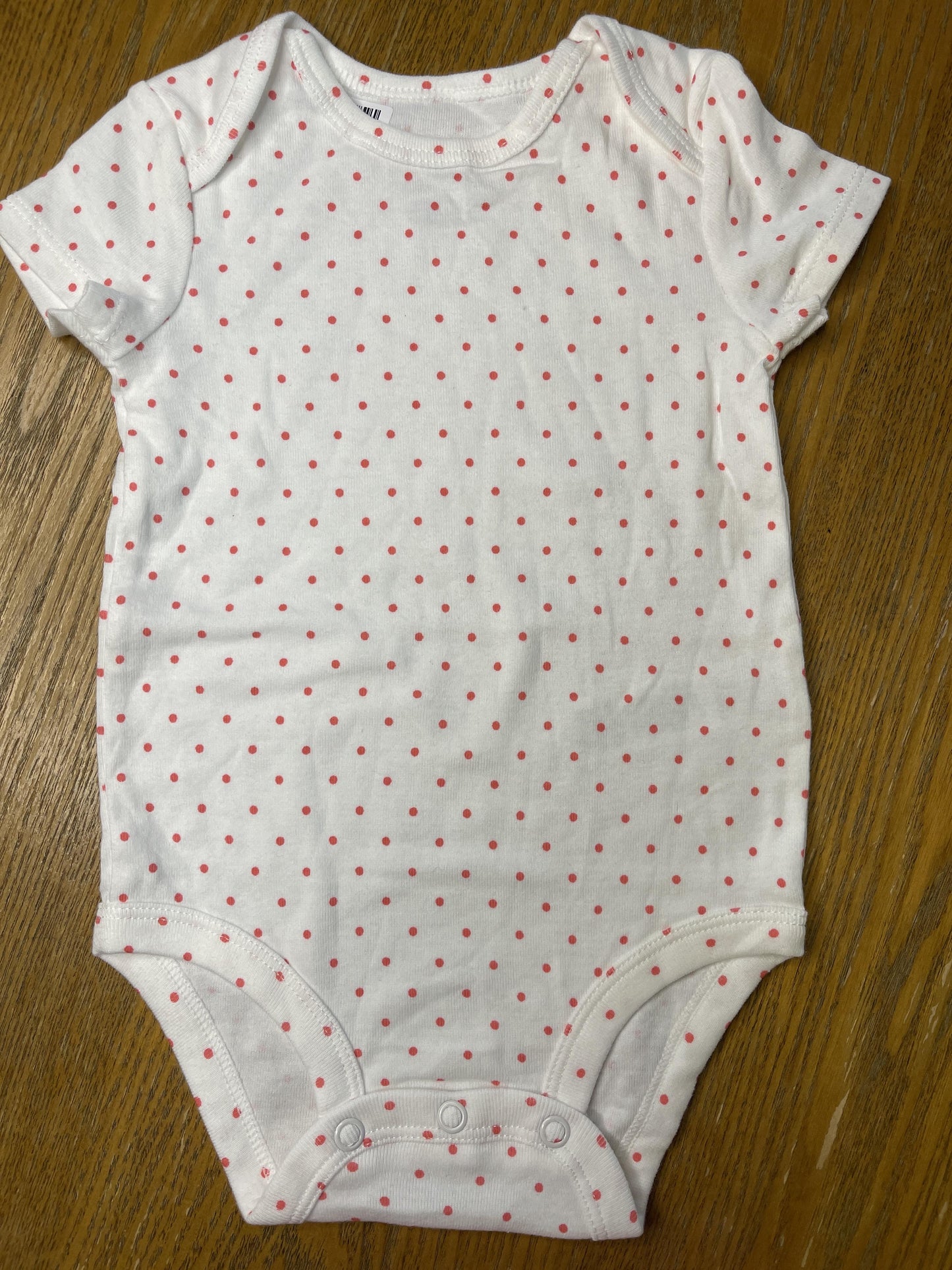 Carters Girls White | polka dot | pink Onesie Size: 3-6 months White | polka dot | pink