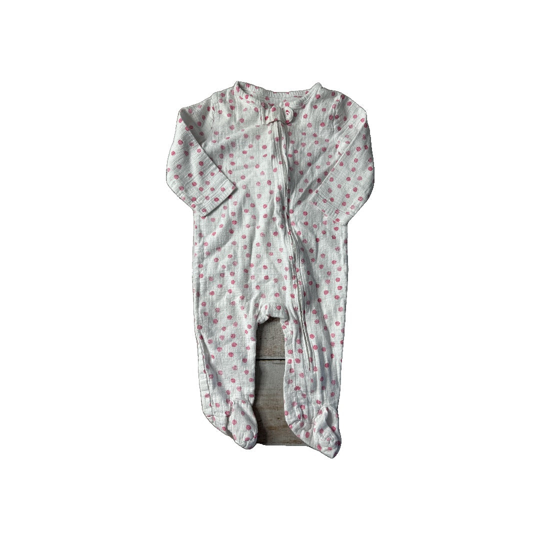 Aden + Anais Girls White | polka dot | pink Pajamas Size: 3-6 months White | polka dot | pink