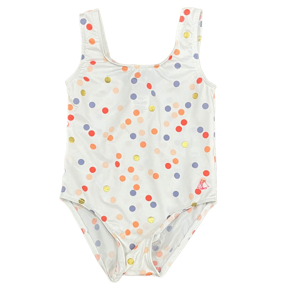 Petit Bateau Girls White Polka Dots 1-piece Swimsuit Size: 18 Months White Polka Dots