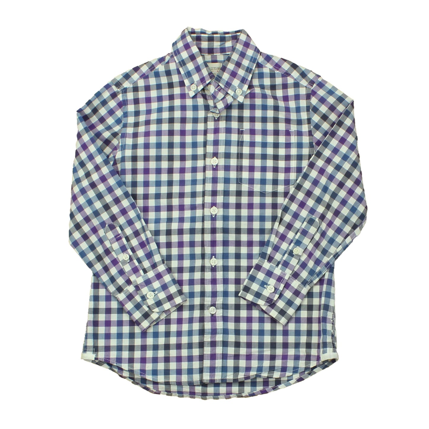 Crewcuts Boys White | Purple | Blue | Grey | Checks Button Down Long Sleeve Size: 4-5T White | Purple | Blue | Grey | Checks