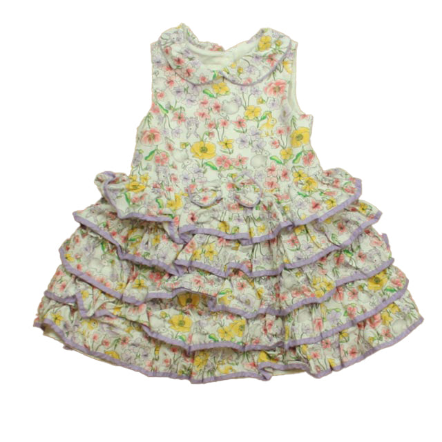 Pippa and Julie Girls White | Purple Bunnies Dress Size: 2T White | Purple Bunnies