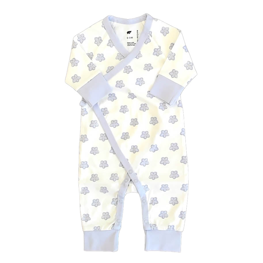 Monica + Andy Girls White | Purple Floral Long Sleeve Outfit Size: 0-3 Months White | Purple Floral