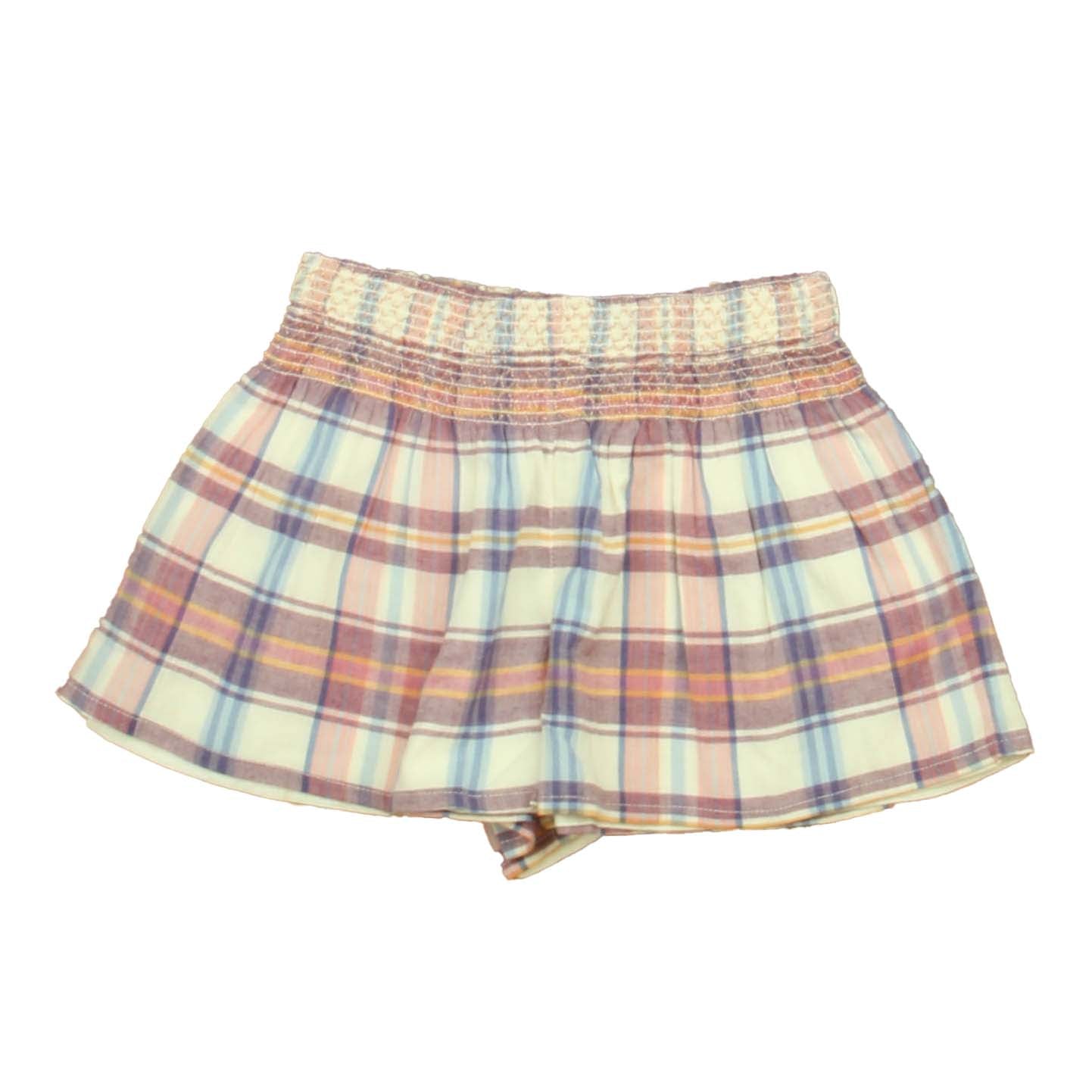 Peek Girls White | Purple Plaid Skirt Size: 6-12 Months White | Purple Plaid