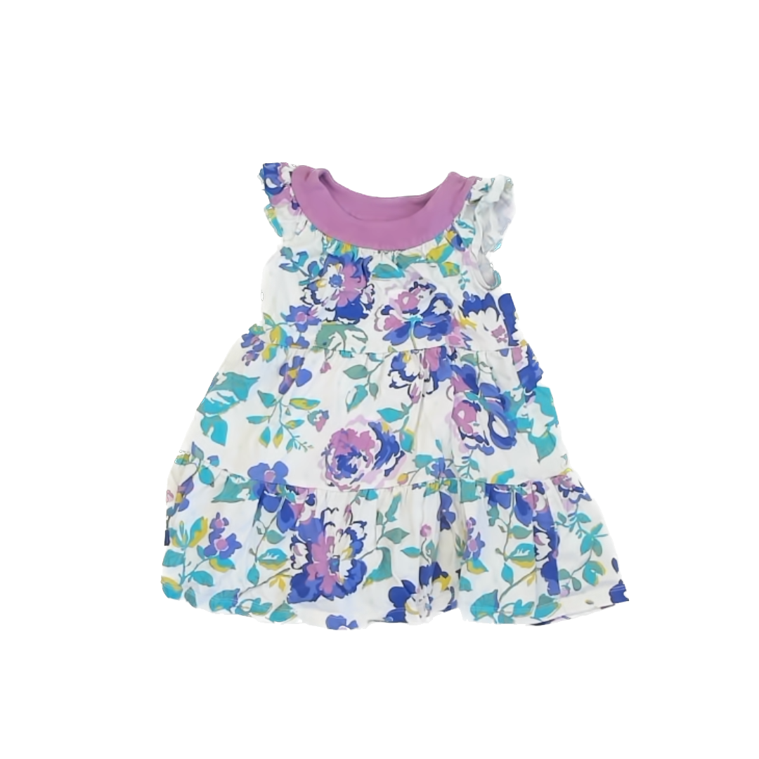 Tea Collection Girls White | Purple | Teal Dress Size: 5T White | Purple | Teal