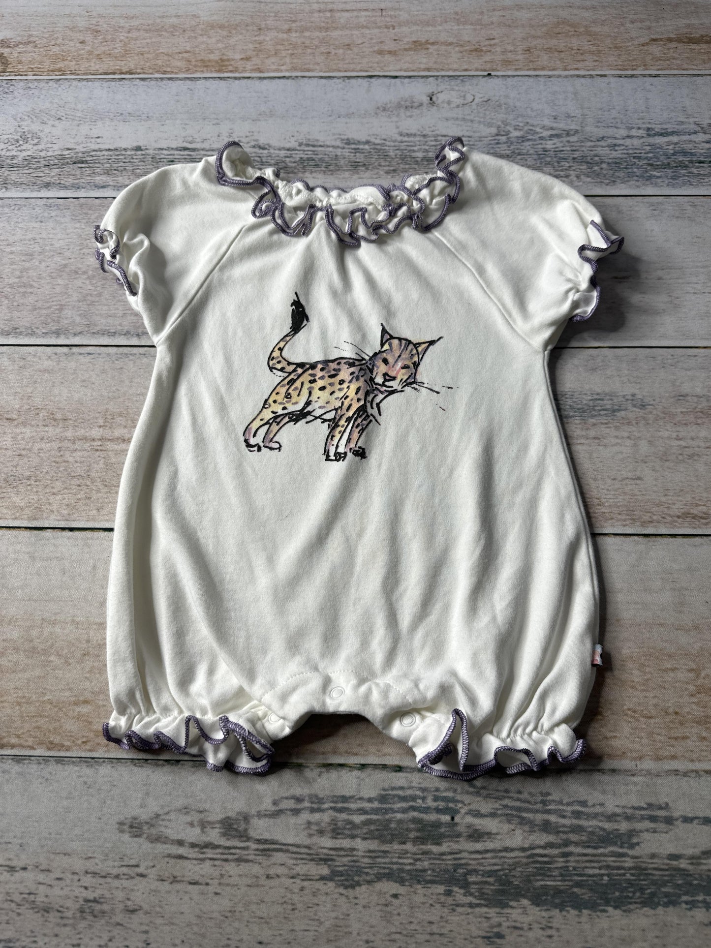 Babysoy Girls White | purple Onesie Size: 6-12 months White | purple