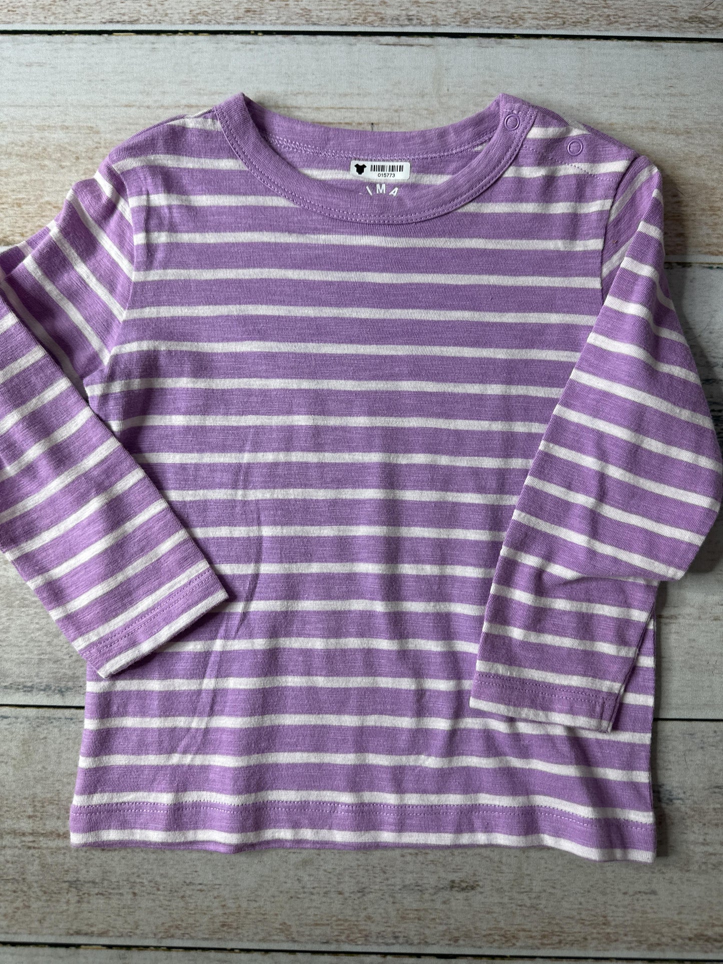 Primary Unisex White | purple Long Sleeve T-Shirt Size: 18-24 months White | purple