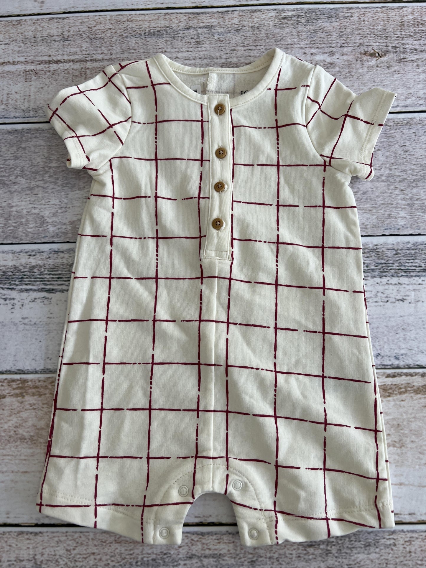 Focus Boys White | Red | Check Romper Size: 9 months White | Red | Check
