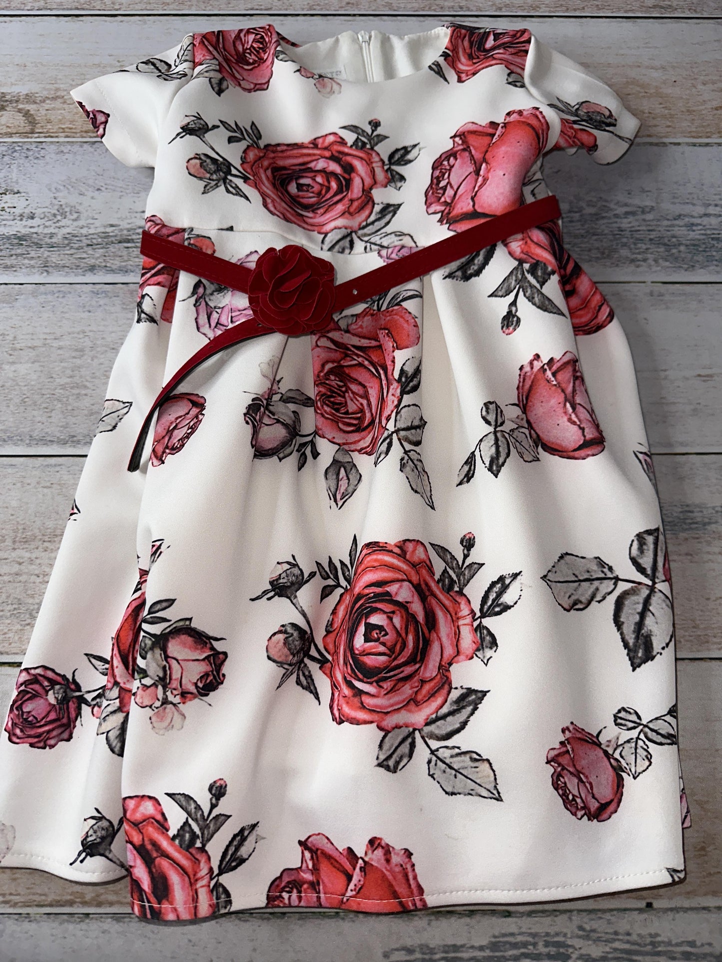 Unknown Girls White | Red | Floral Dress Size: 5T White | Red | Floral