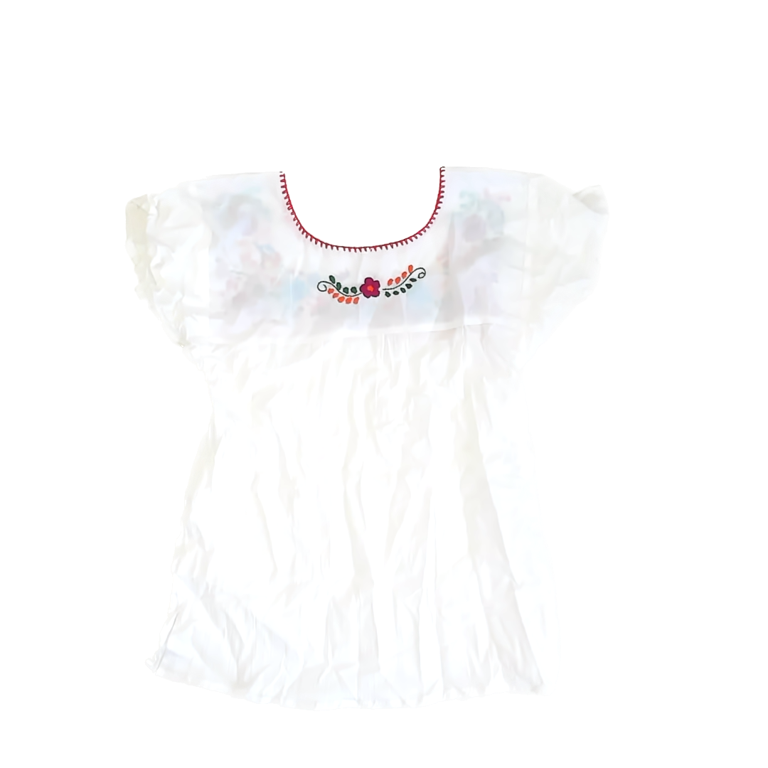 Unknown Girls White | Red Floral Blouse Size: 12-14* White | Red Floral