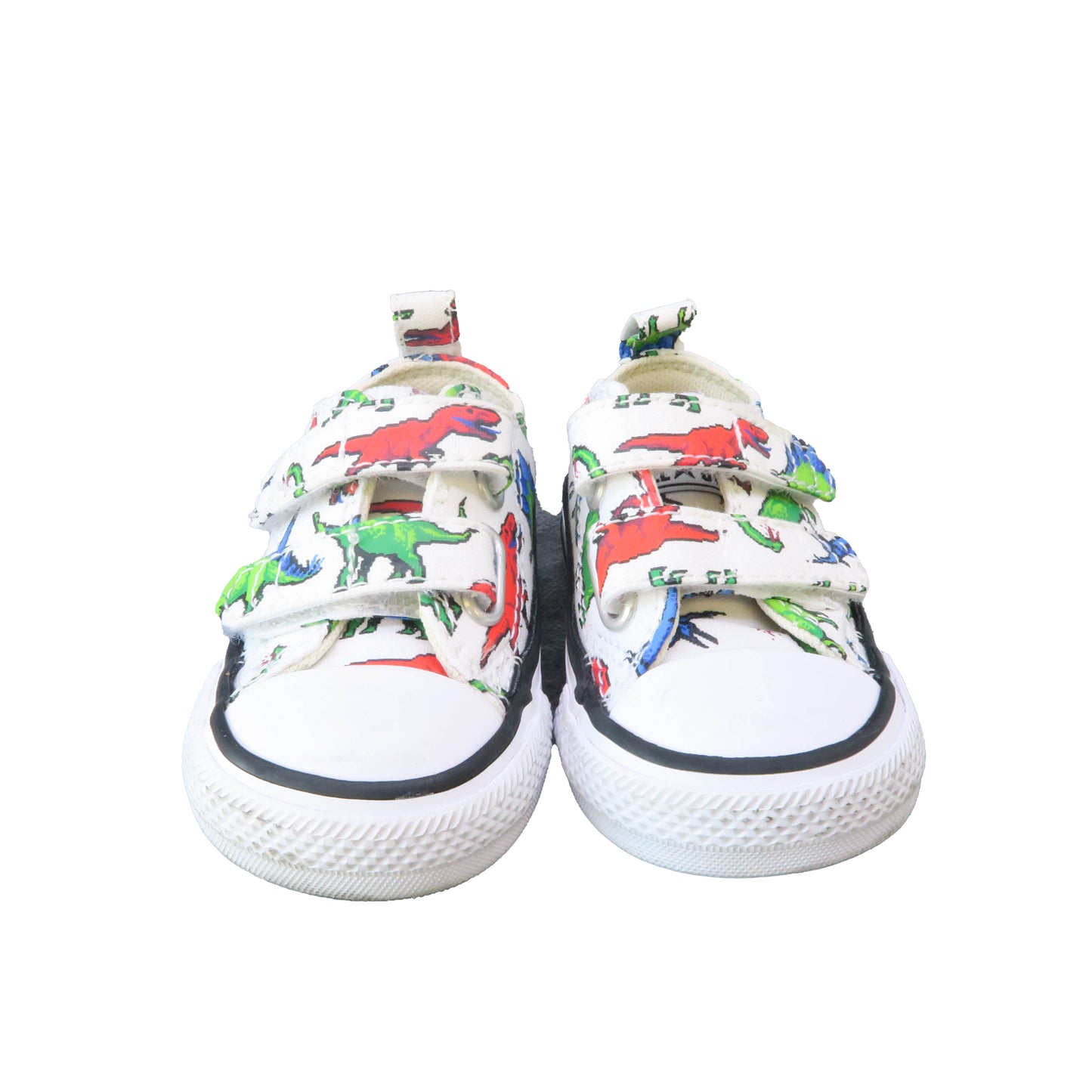 Converse Boys White | Red | Green Dinosaurs Sneakers Size: 2 Infant White | Red | Green Dinosaurs