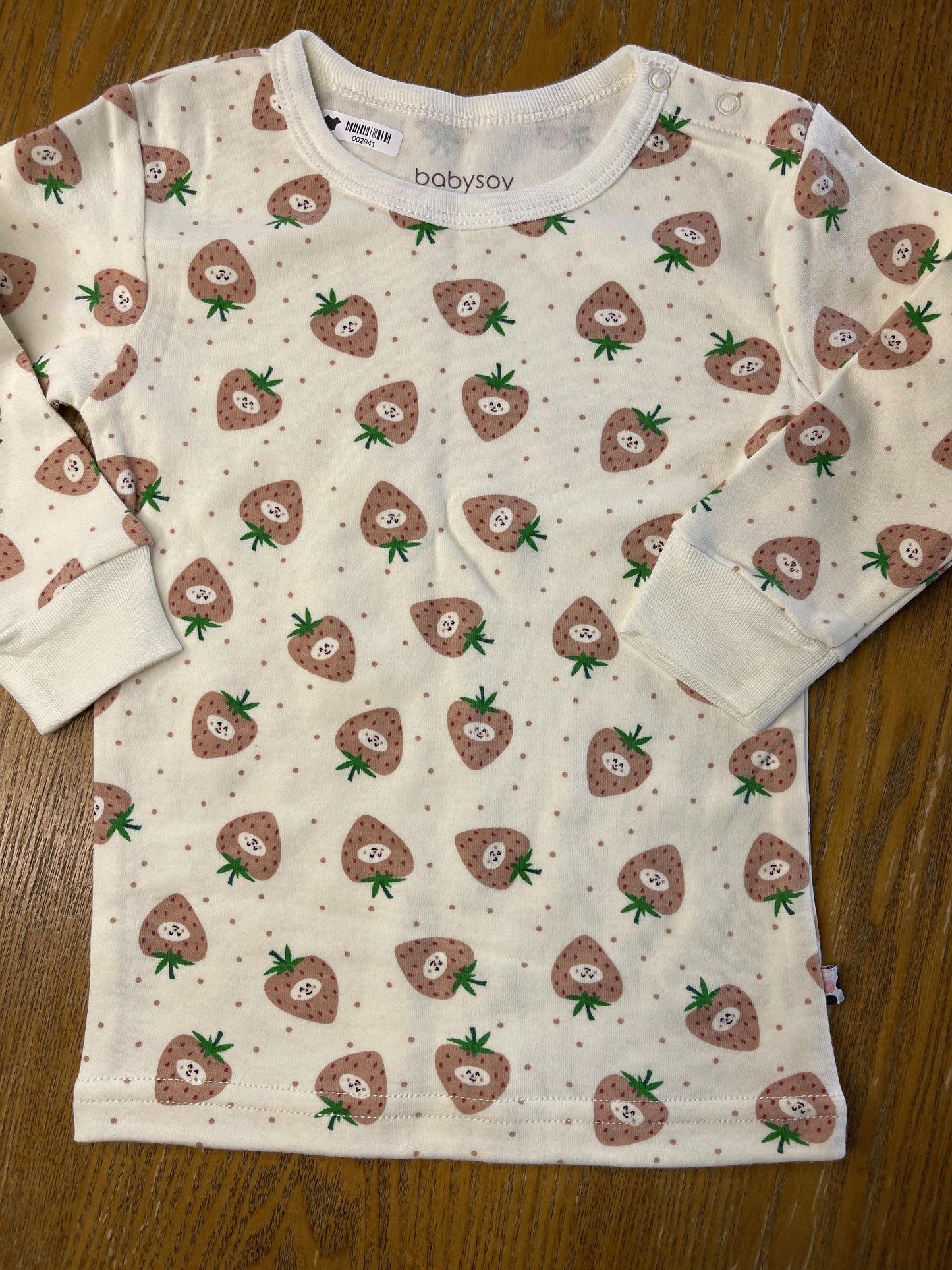 Babysoy Girls White | Red | light green Pajamas Size: 18 months White | Red | light green