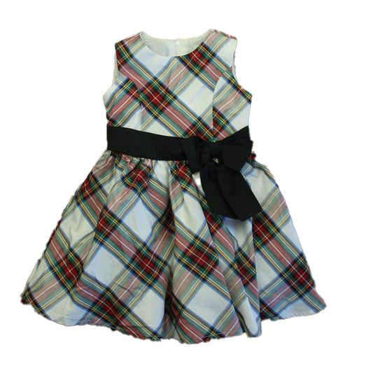 Hope & Henry Girls White | Red Plaid Dress Size: 4T White | Red Plaid