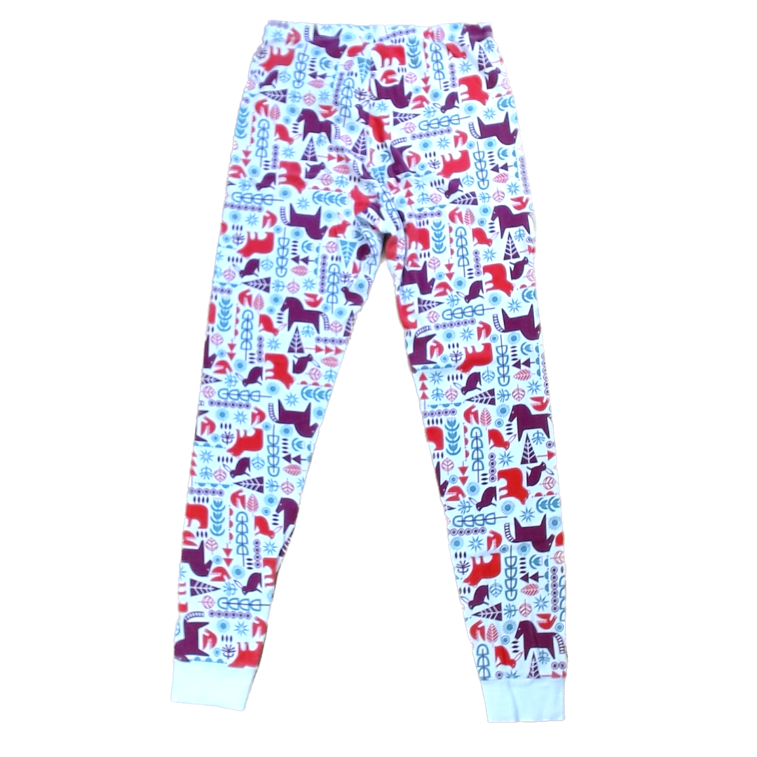 Tea Collection Girls White | Red + Purple Animals Pants Size: 14 Year White | Red + Purple Animals