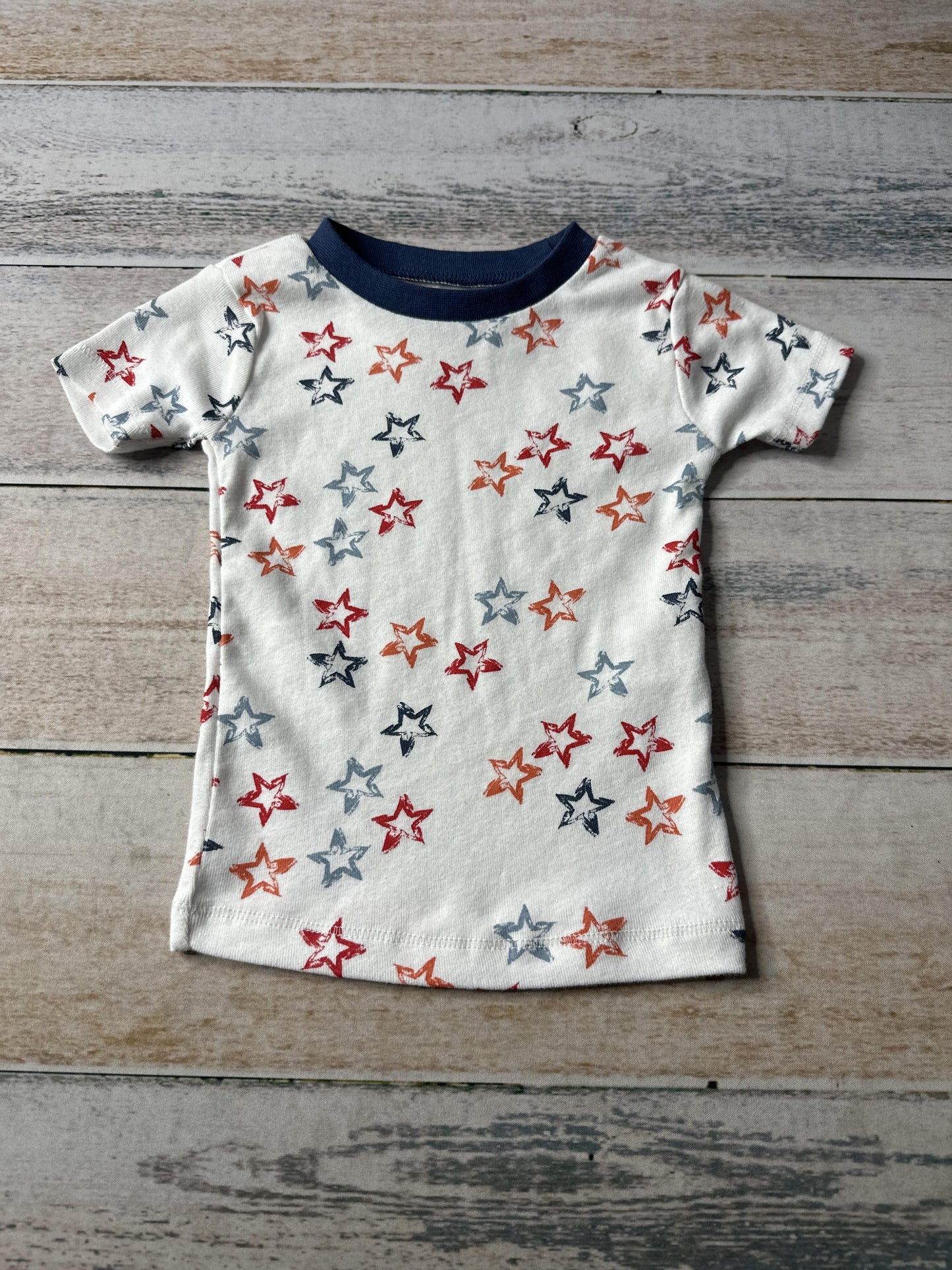 Burt's Bees Unisex White | Red | Stars | Navy Blue Pajamas Size: 12M White | Red | Stars | Navy Blue