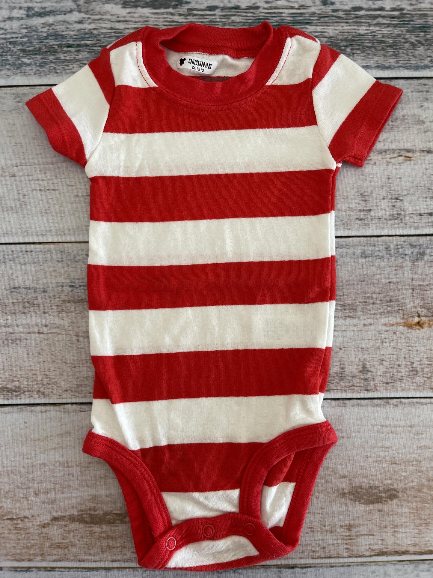 Carters Boys White | Red | Stripe Onesie Size: 3-6 months White | Red | Stripe