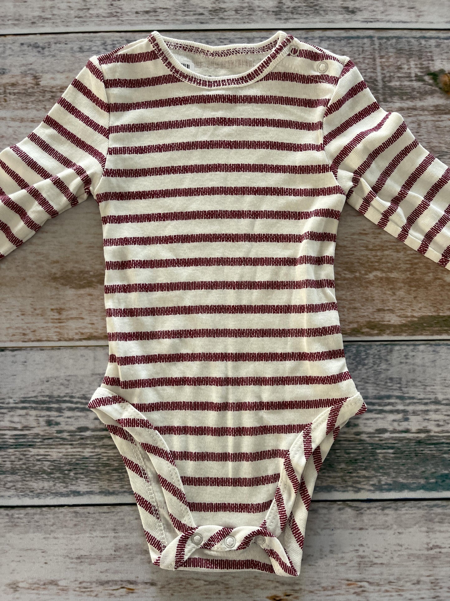 Focus Boys White | Red | Stripe Onesie Size: 9 months White | Red | Stripe