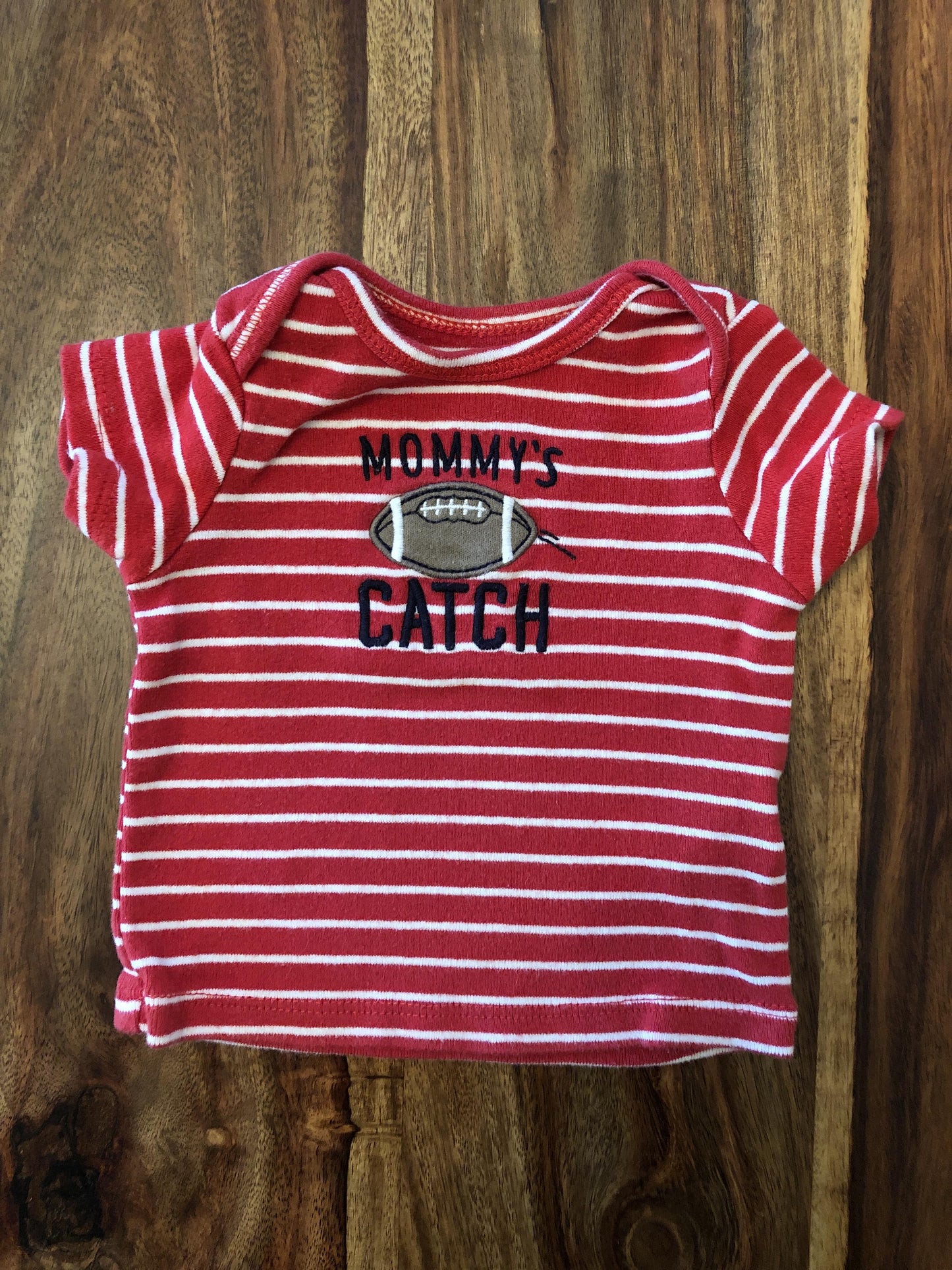 Carters Boys White | Red | Striped T-Shirt Size: Newborn White | Red | Striped