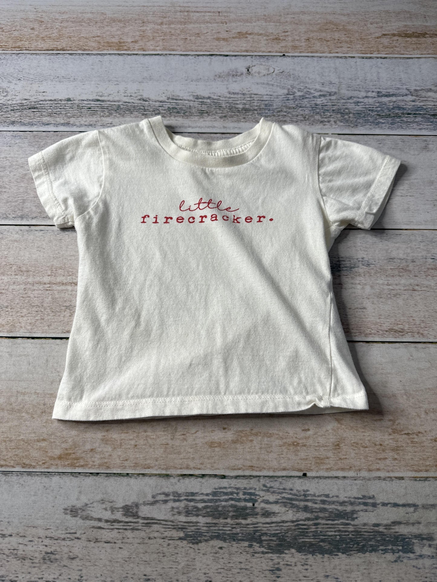 Tenth + Pine Unisex White | Red | Text T-Shirt Size: 18-24 months White | Red | Text