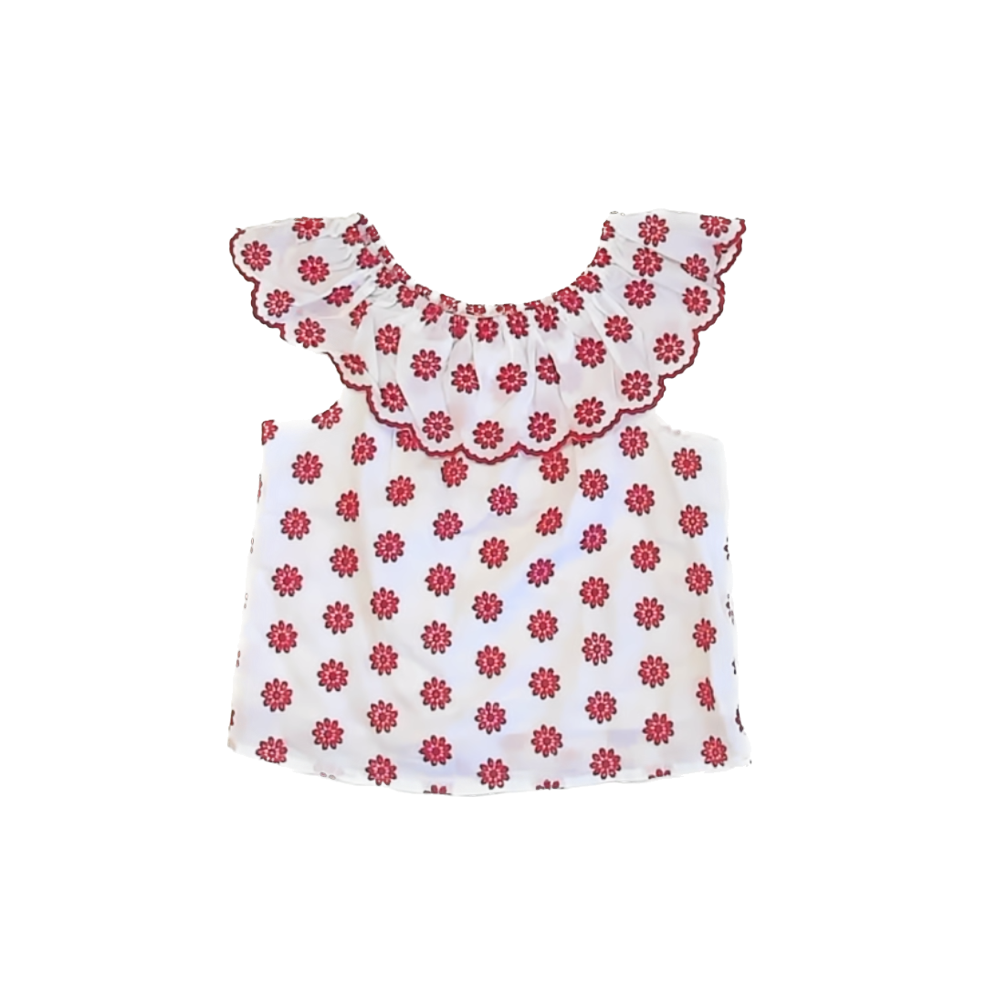 GB Girls Girls White | Red Short Sleeve Shirt Size: 6 Years White | Red