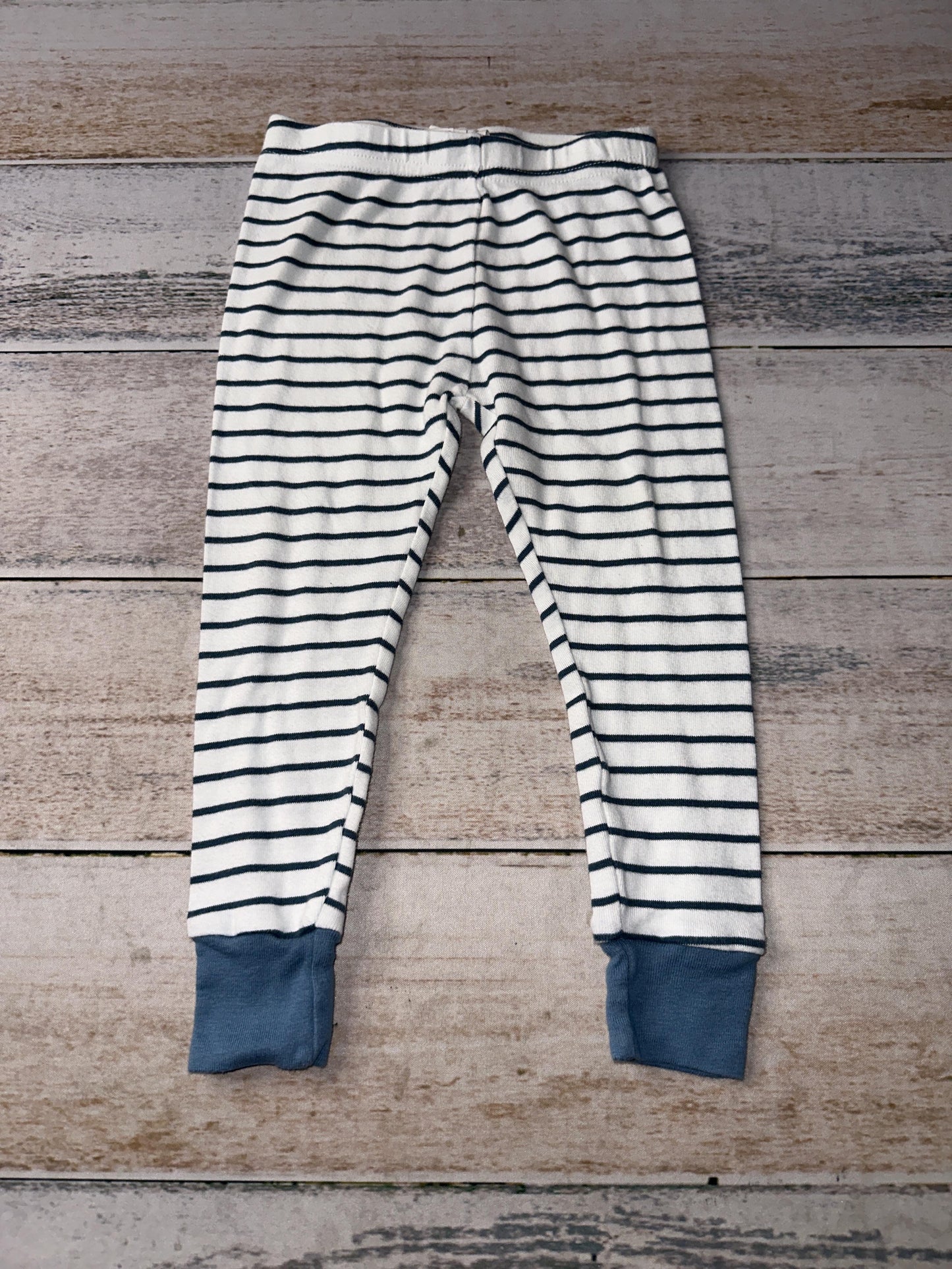 Little Planet Boys White | Royal Blue | Stripe Pajamas Size: 24 months White | Royal Blue | Stripe