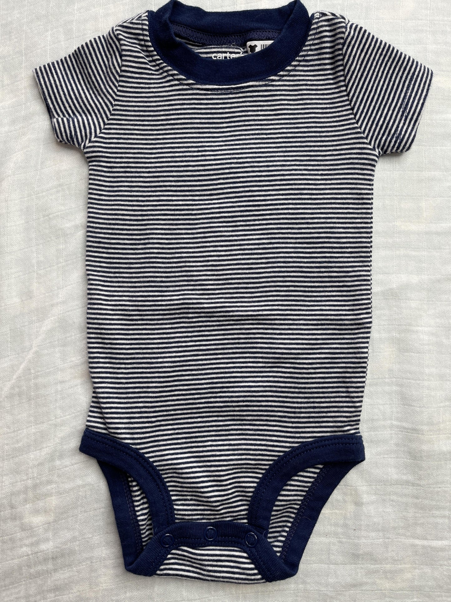 Carters Boys White | Royal Blue | Stripe Onesie Size: 6 months White | Royal Blue | Stripe