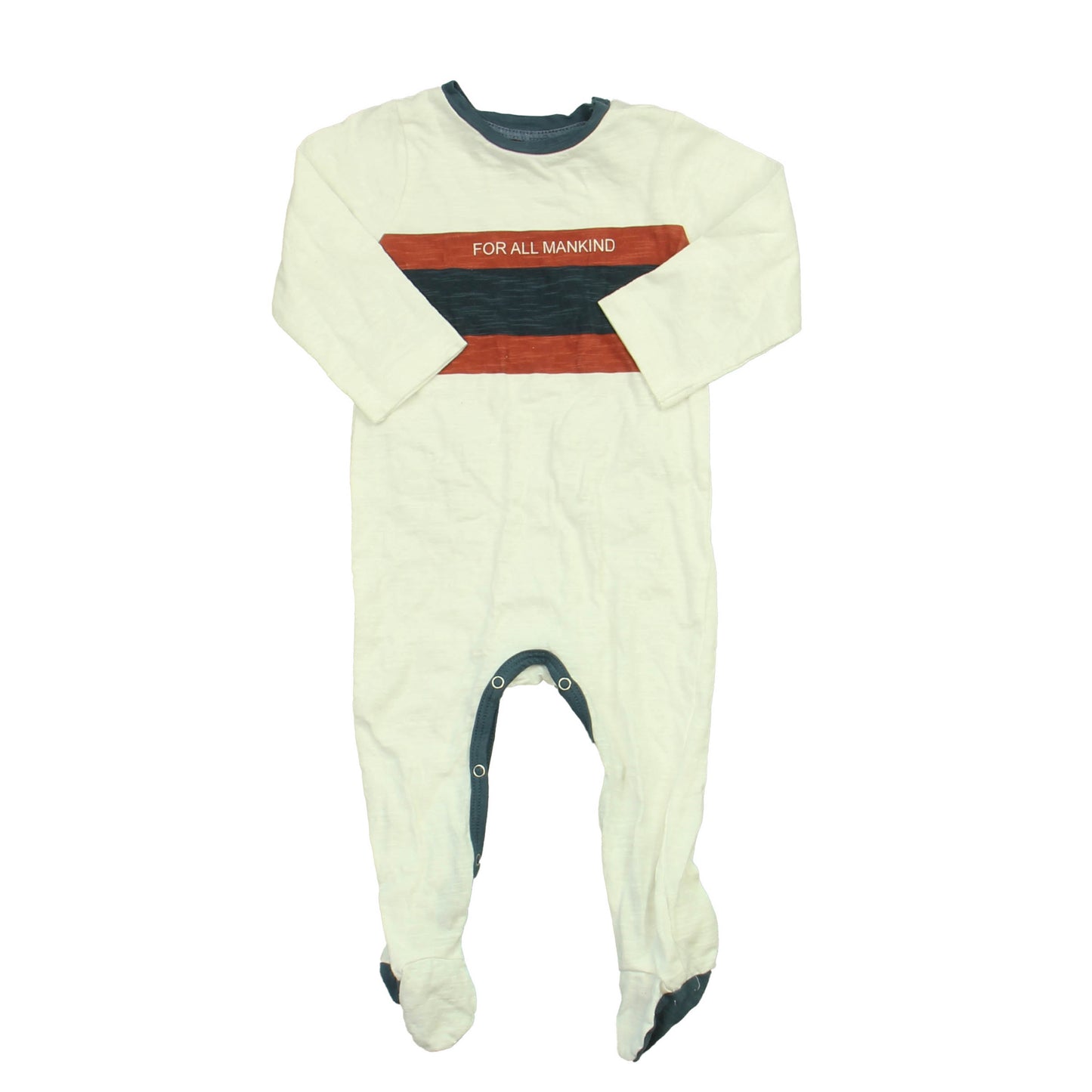 7 for all Mankind Boys White | Rust | Blue Long Sleeve Outfit Size: 6-9 Months White | Rust | Blue