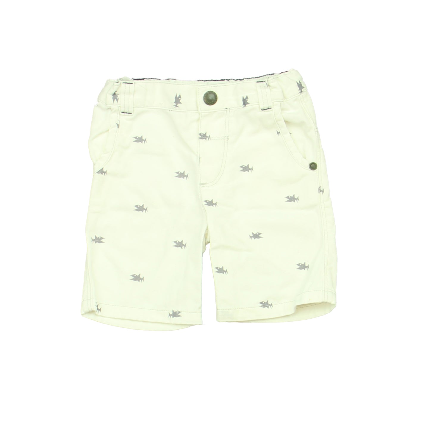 Maison Jean Bourget Boys White | Sharks Shorts Size: 18 Months White | Sharks