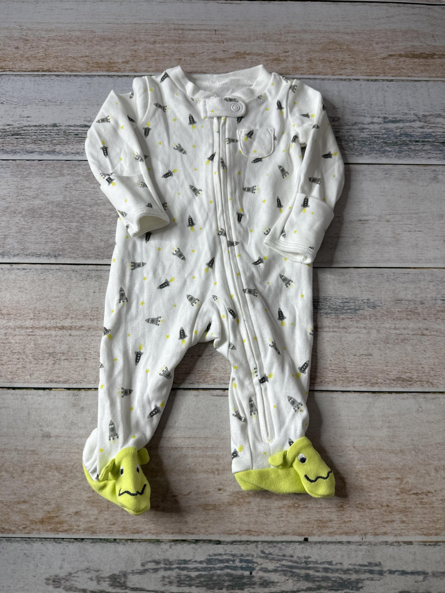 Carters Unisex White | Space Pajamas Size: Newborn White | Space