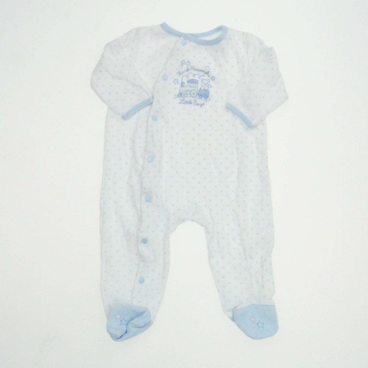Little Me Boys White Stars 1-piece footed Pajamas Size: 6 Months White Stars