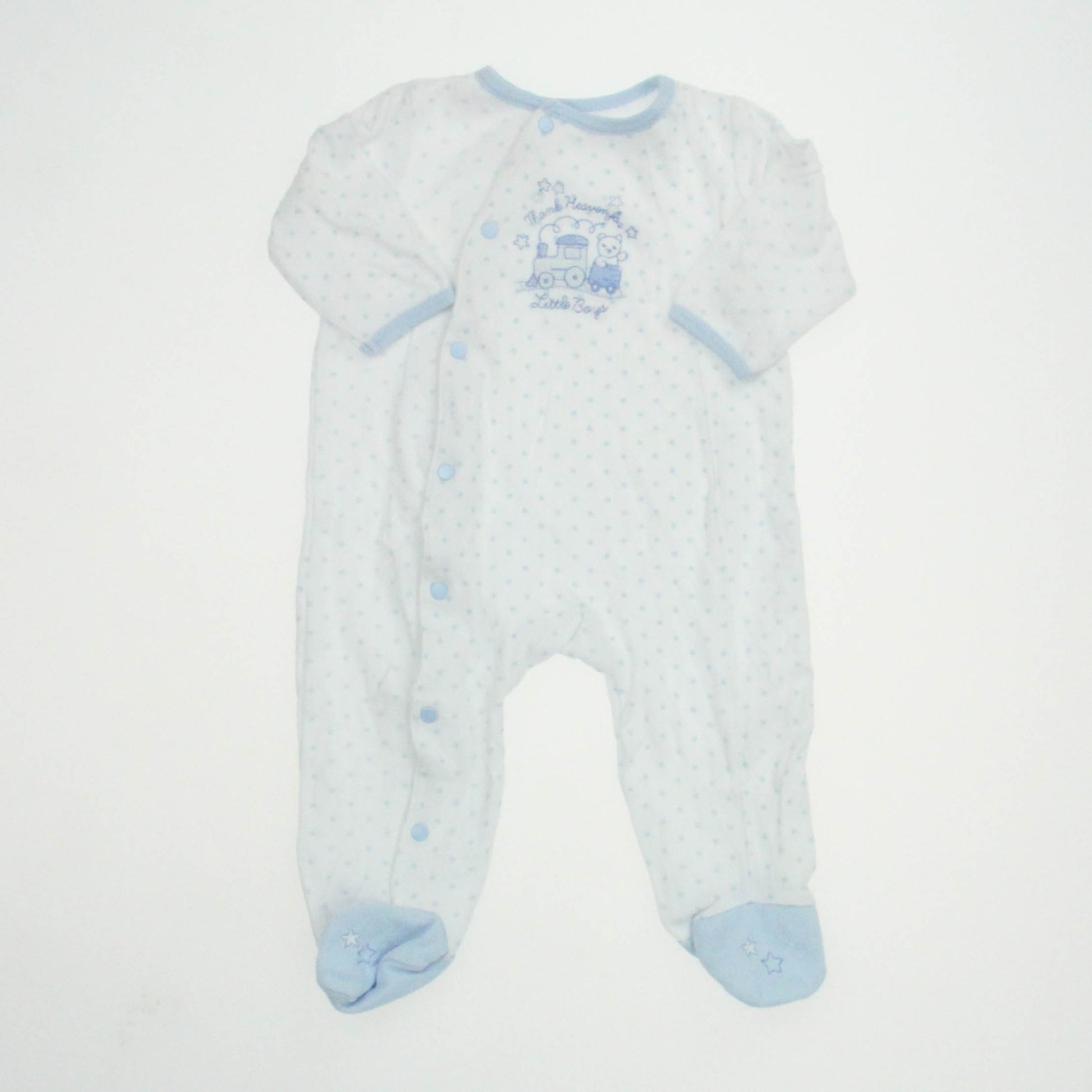 Little Me Boys White Stars 1-piece footed Pajamas Size: 6 Months White Stars