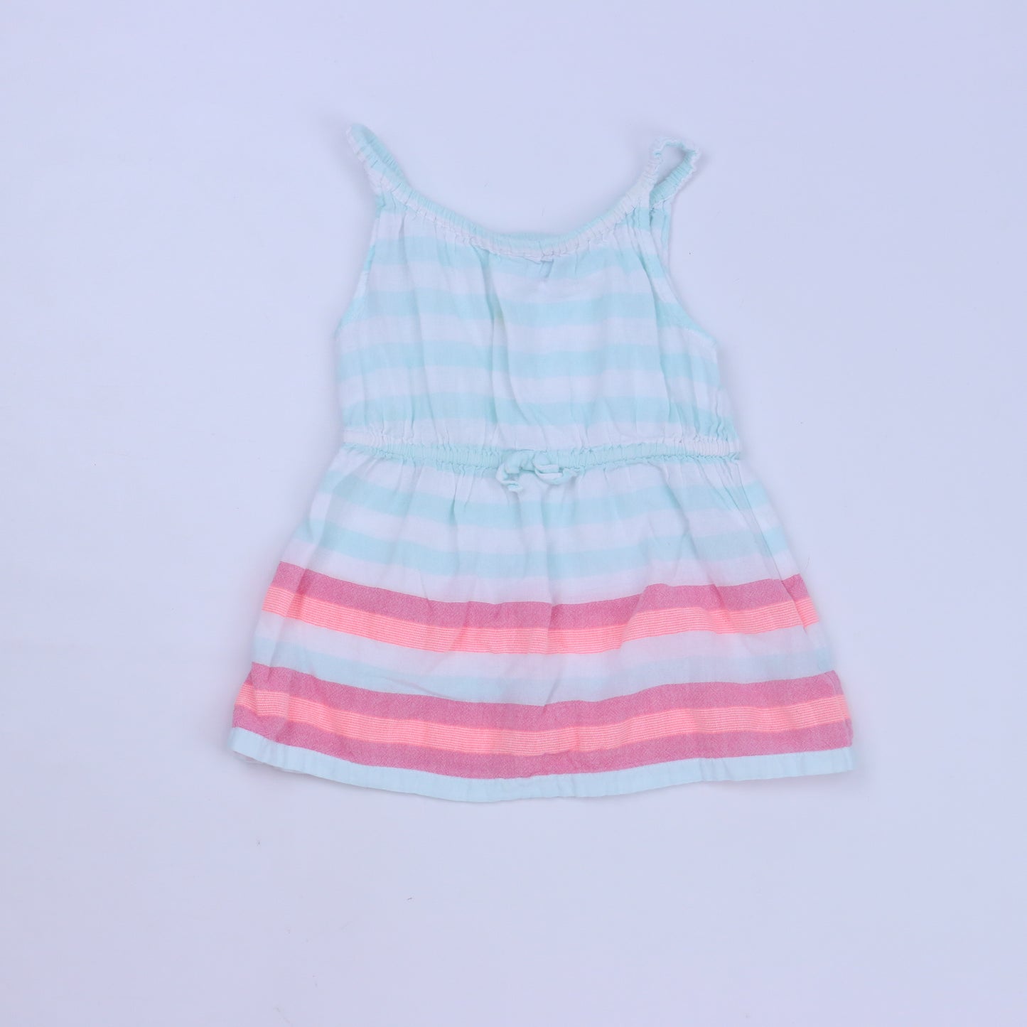 Janie & Jack Girls White Stripe Sun Dress Size: 6-12 Months White Stripe