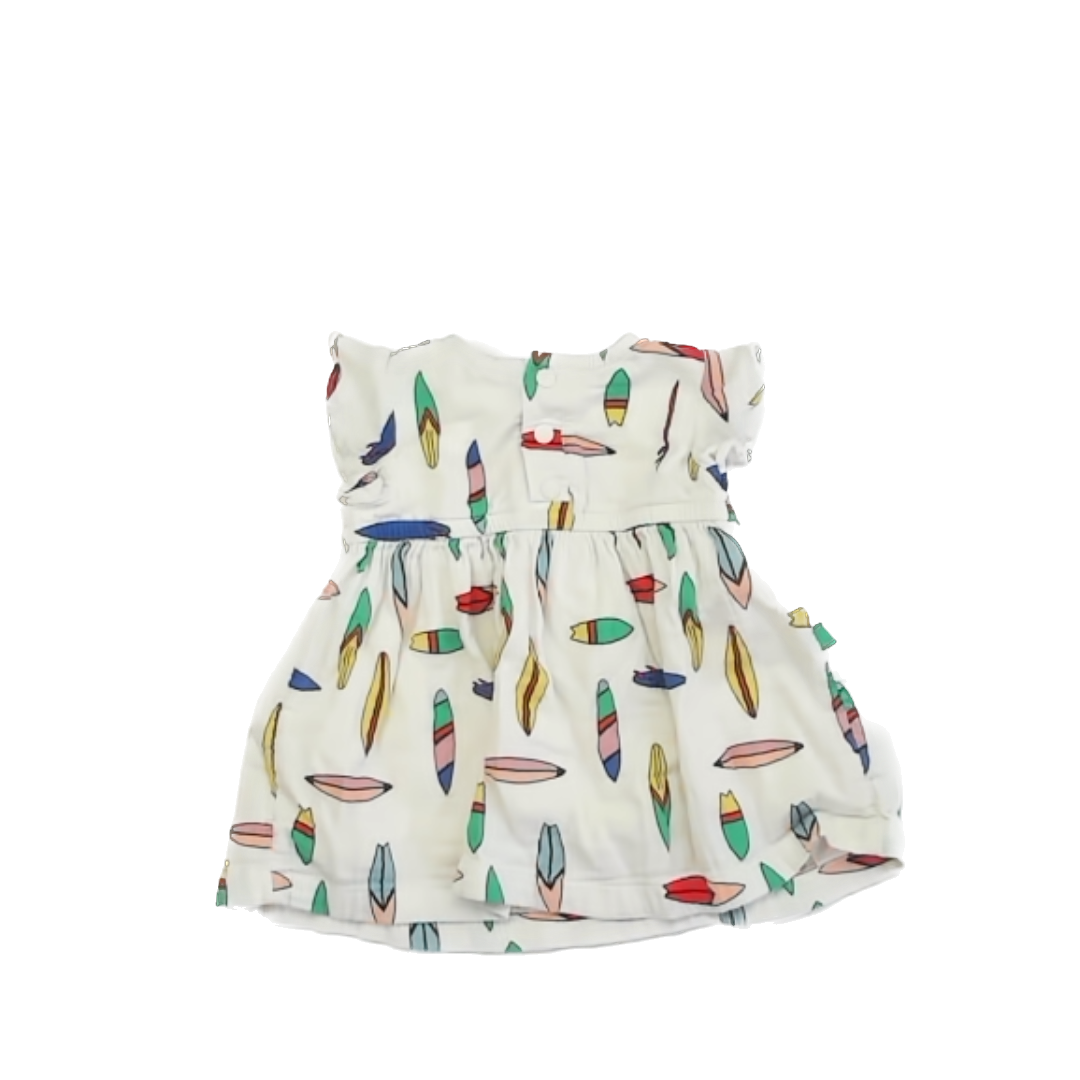 Hanna Andersson Girls White | Surfboards Dress Size: 6-12 Months White | Surfboards
