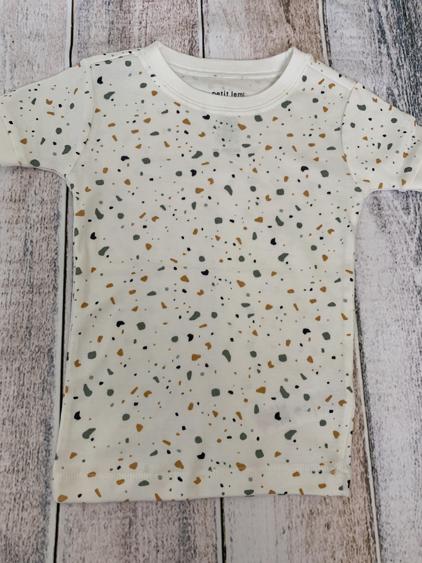 Petit Lemi Unisex White | Terrazo Pajamas Size: 24 months White | Terrazo