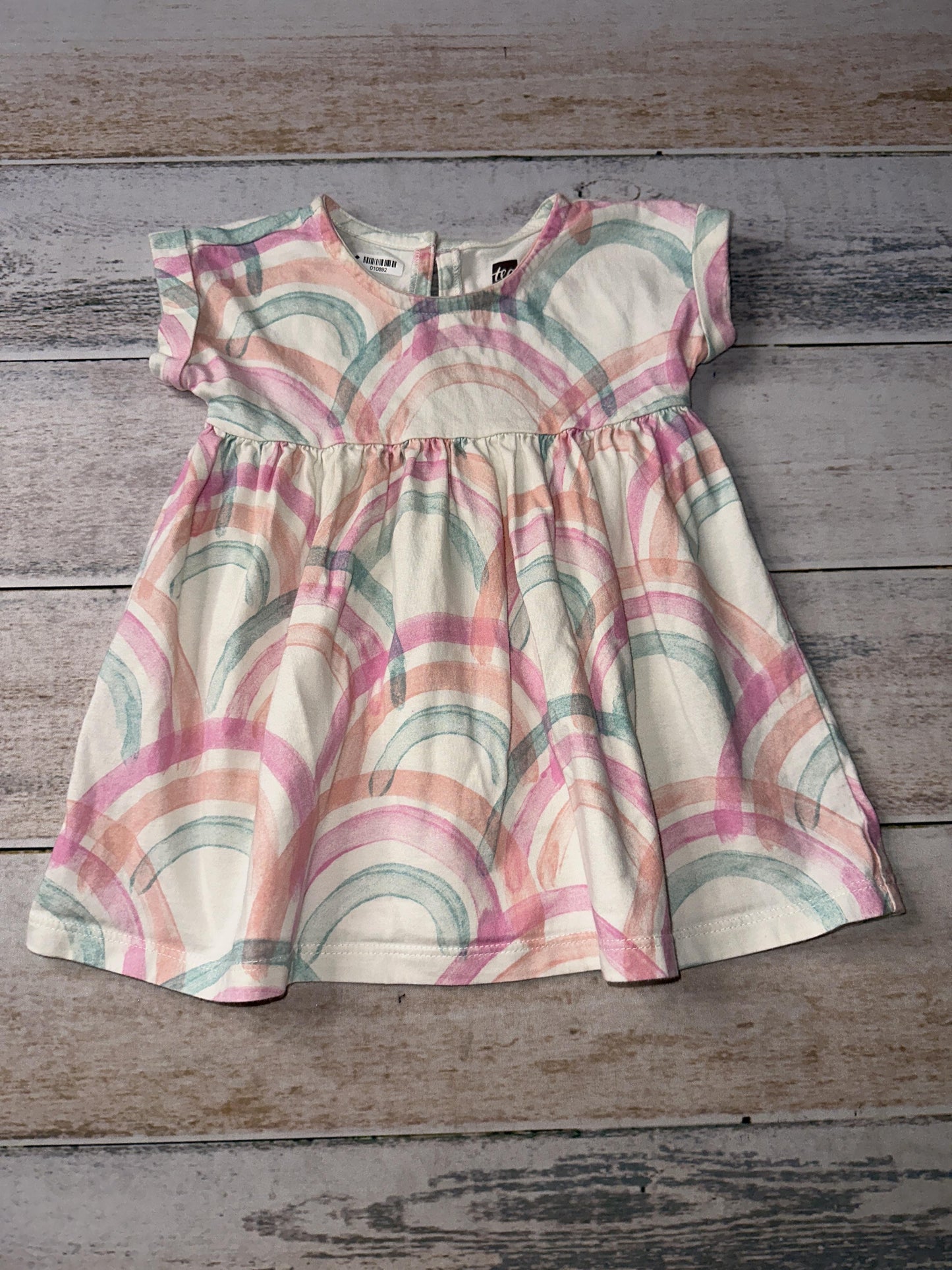 Tea Girls White | Turquoise | pink Dress Size: 9-12 Months White | Turquoise | pink