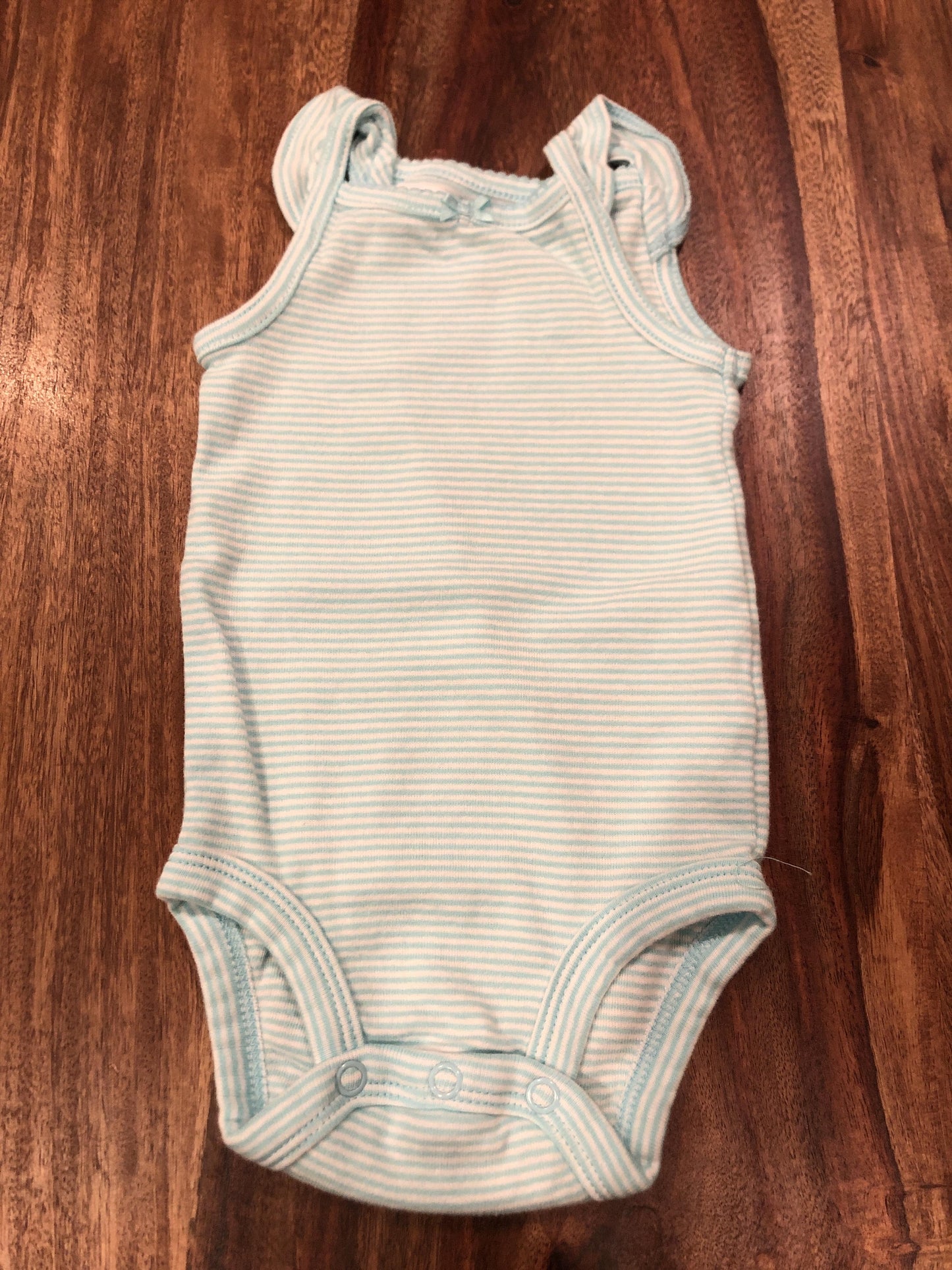 Carters Girls White | Turquoise | Striped Shirt Size: 0-3 months White | Turquoise | Striped