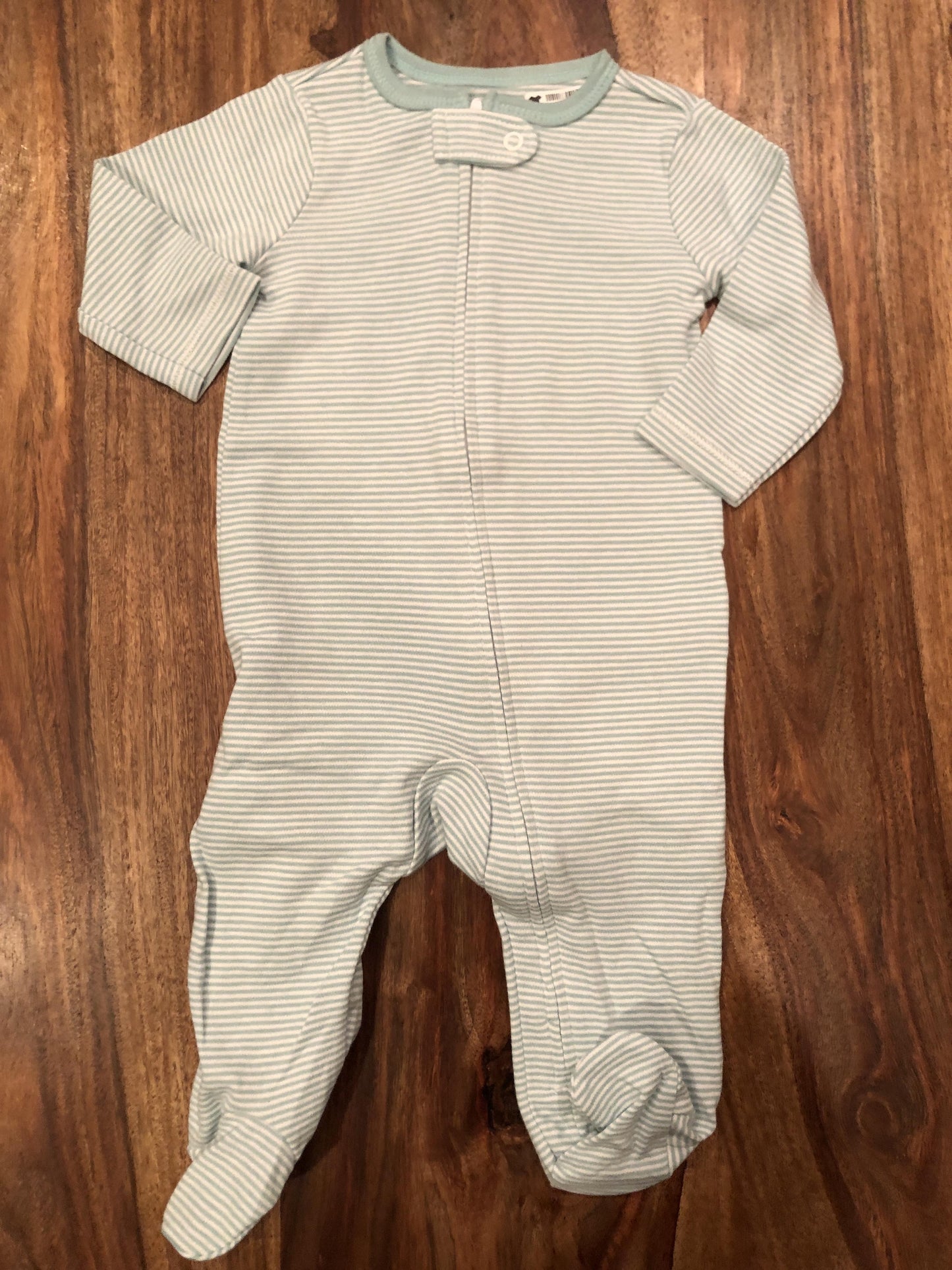 Carters Boys White | Turquoise | Striped Pajamas Size: 3-6 months White | Turquoise | Striped