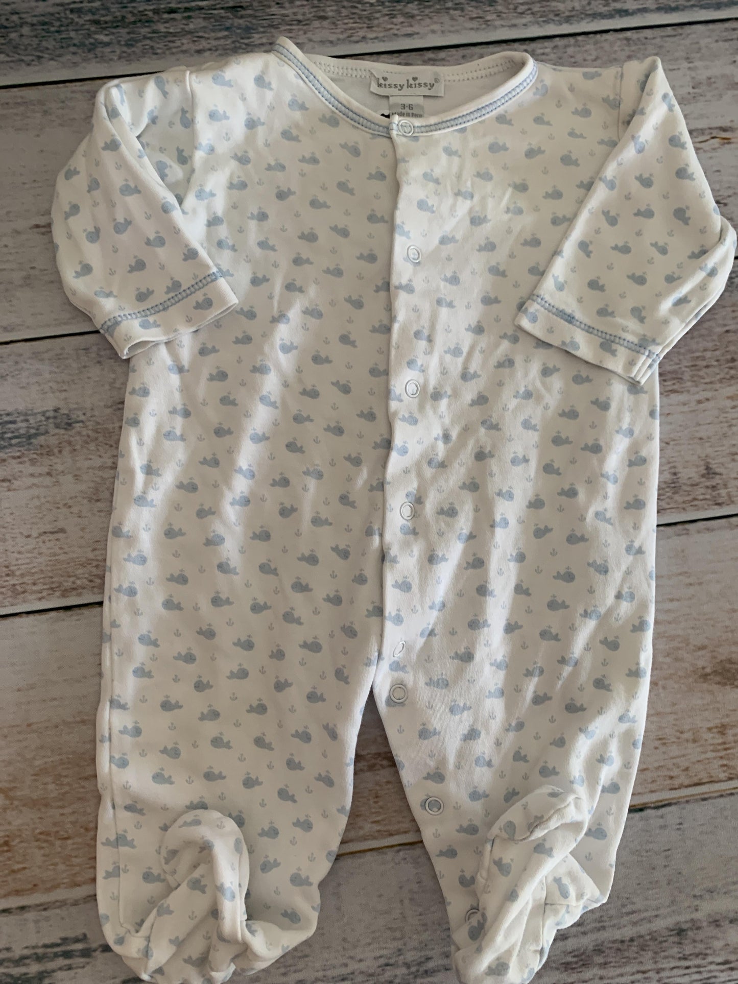 Kissy Kissy Boys White | whales Pajamas Size: 3-6 months White | whales