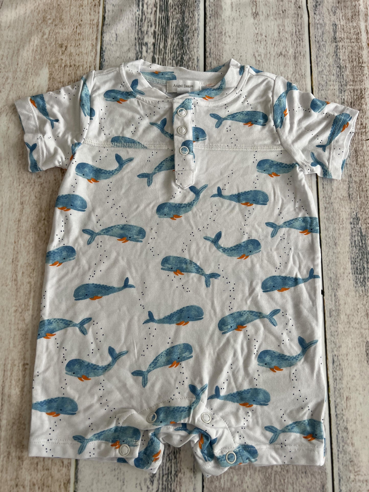 Angel Dear Boys White | whales Romper Size: 6-12 months White | whales