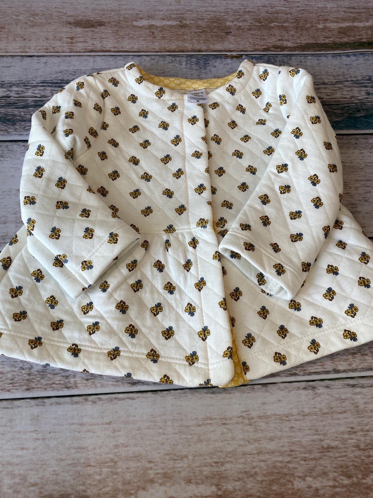 Carters Girls White | Yellow | Flowers Dress Size: 12M White | Yellow | Flowers