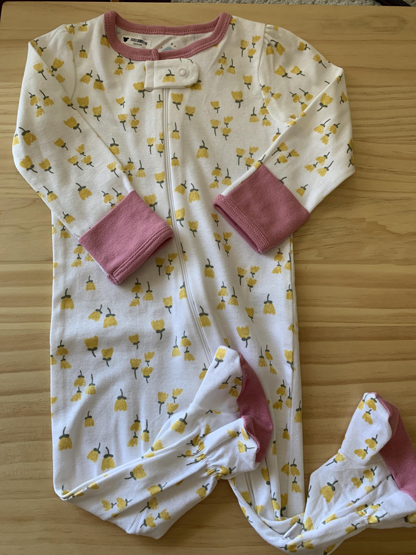Cloud Island Girls White | Yellow | pink Pajamas Size: 6-9 months White | Yellow | pink