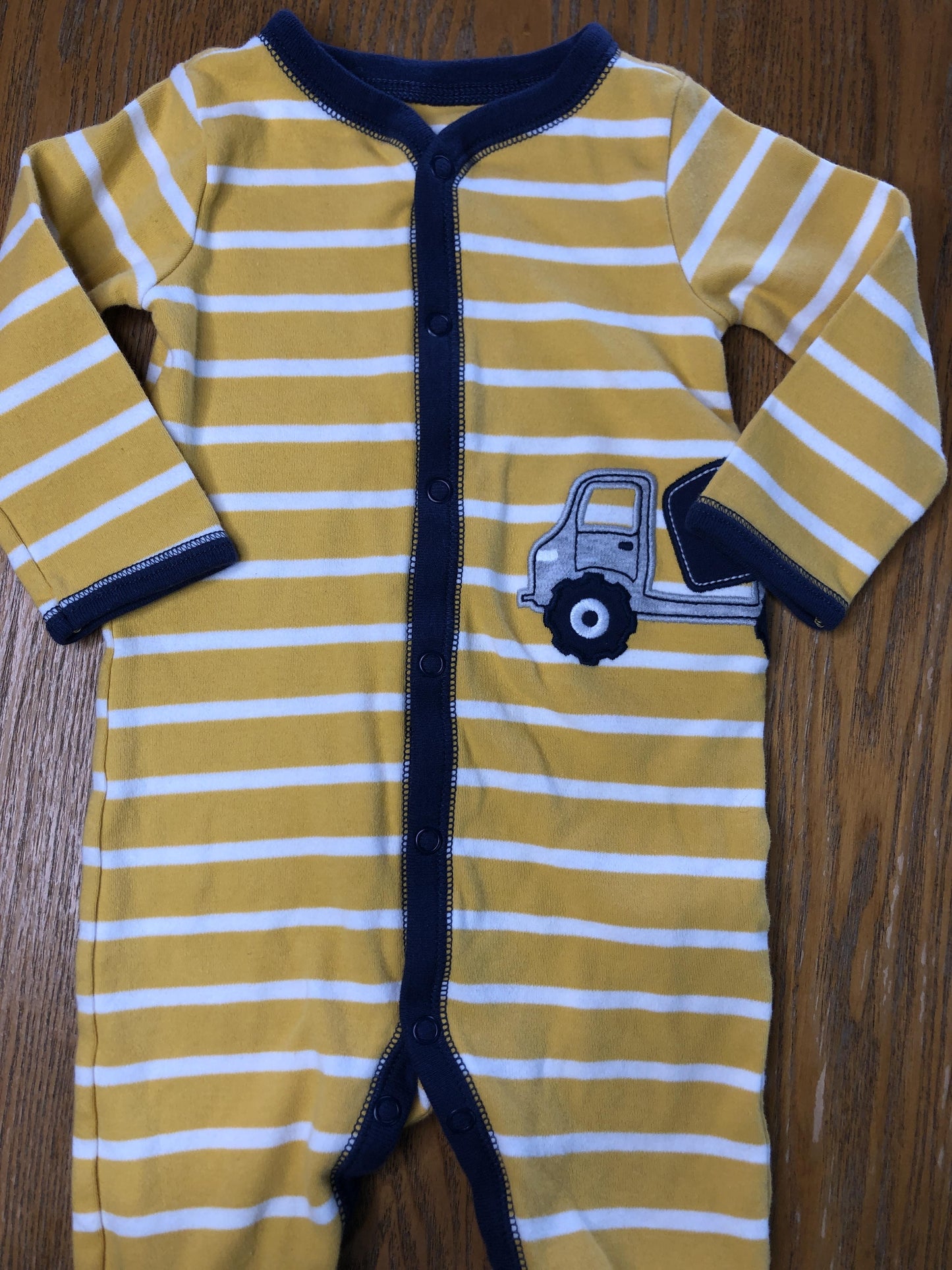 Carters Boys White | Yellow | Striped Pajamas Size: 6-9 months White | Yellow | Striped