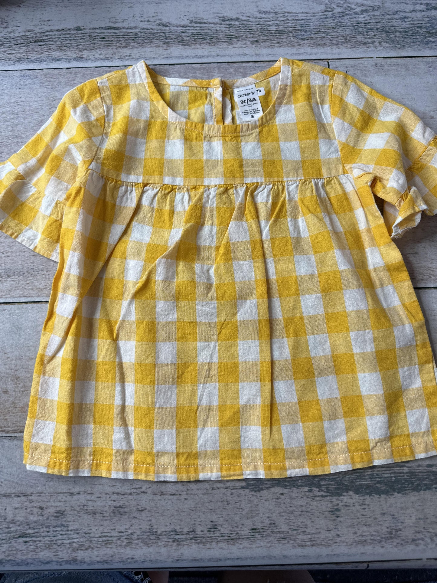 Carters Girls White | Yellow Shirt Size: 3T White | Yellow
