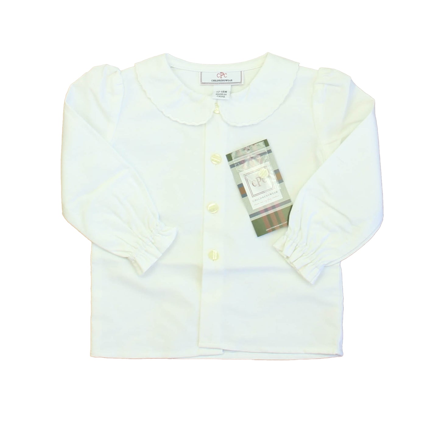 Classic Prep Girls White Blouse Size: 12-24 Months White