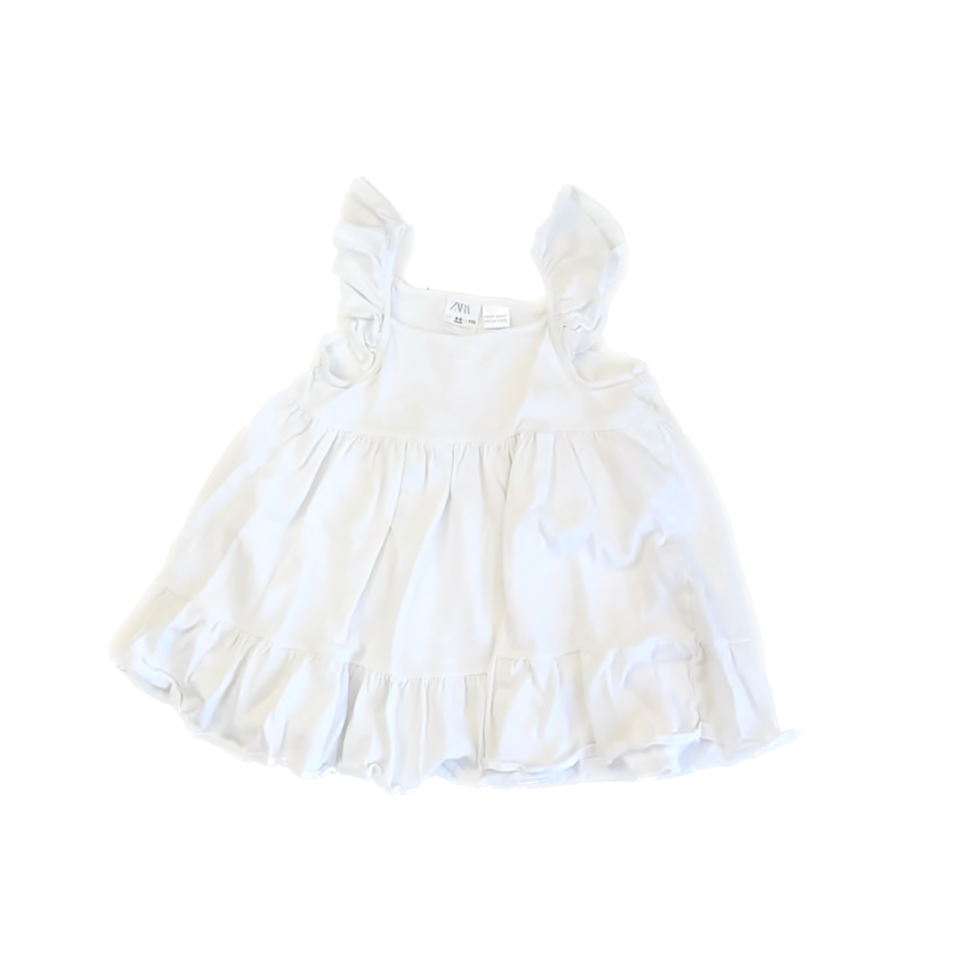 Zara Girls White Sun Dress Size: 4-5T White