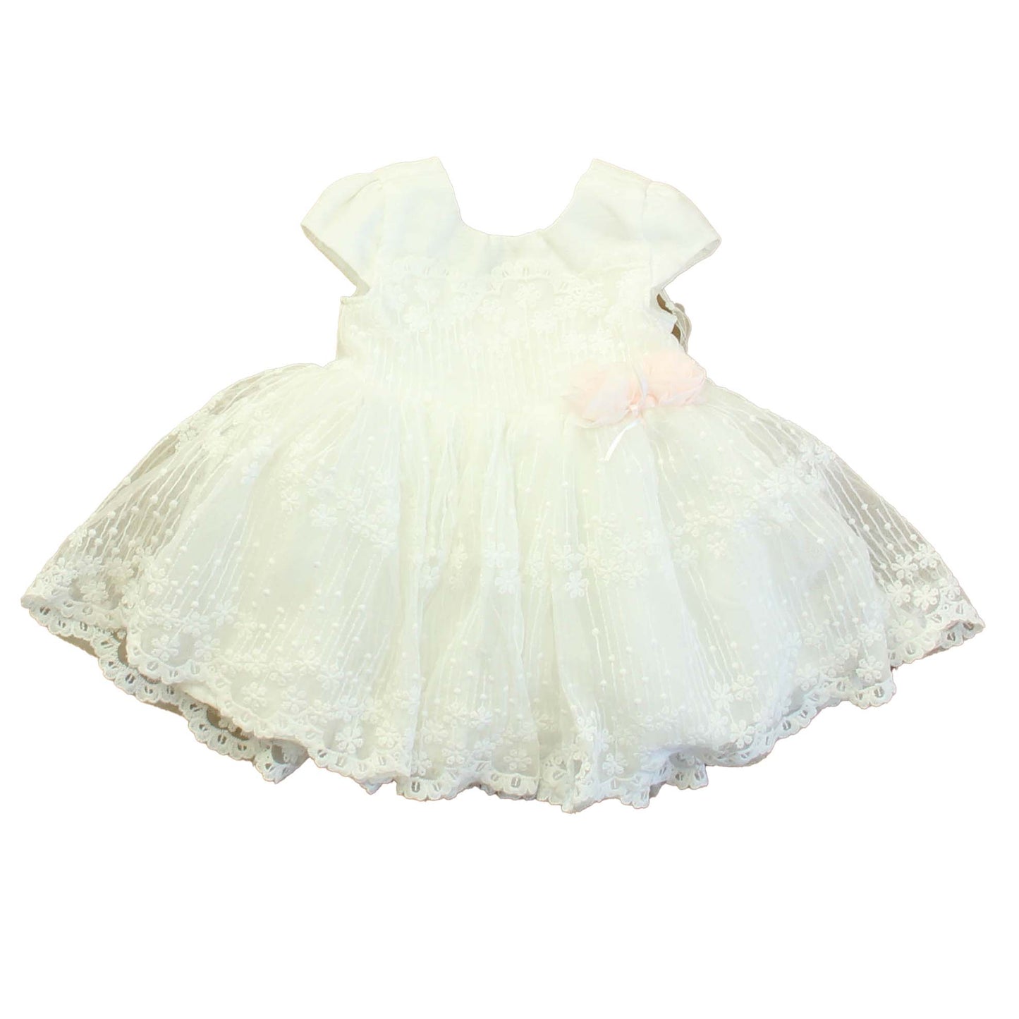 Miniclasix Girls White Special Occasion Dress Size: 6 Months White
