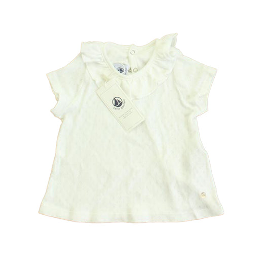Petit Bateau Girls White T-Shirt Size: 12 Months White