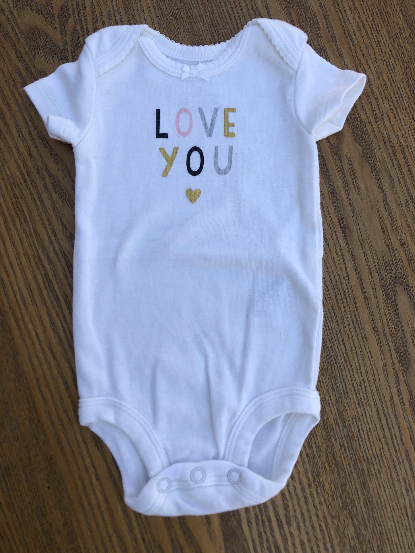 Carters Girls White Onesie Size: Newborn White