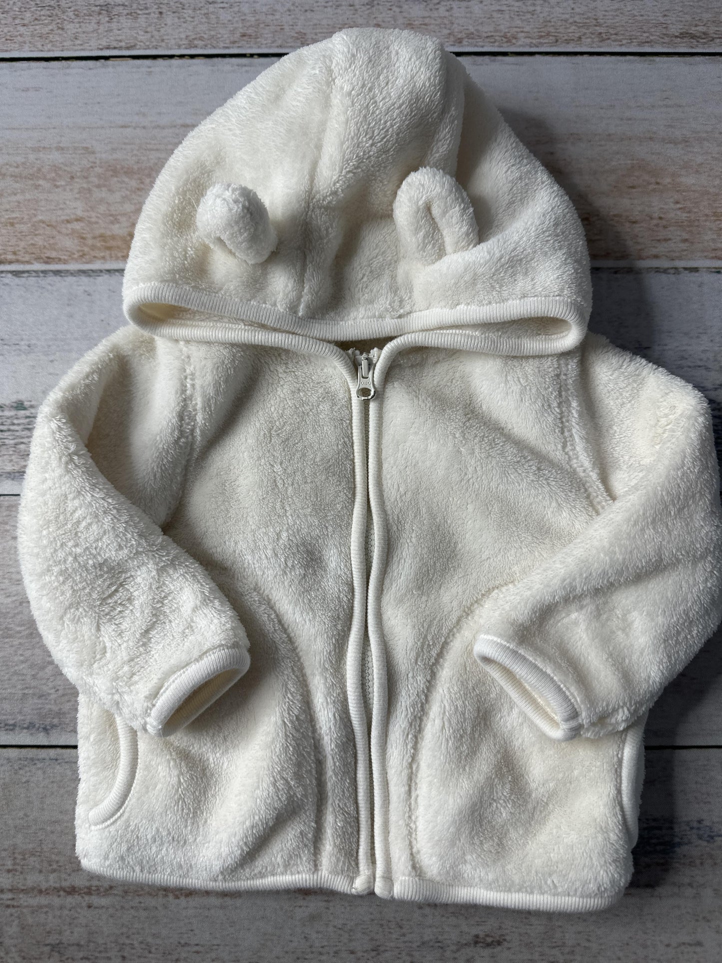 Cuddle Bear Unisex White Hoodie Size: 3-6 months White