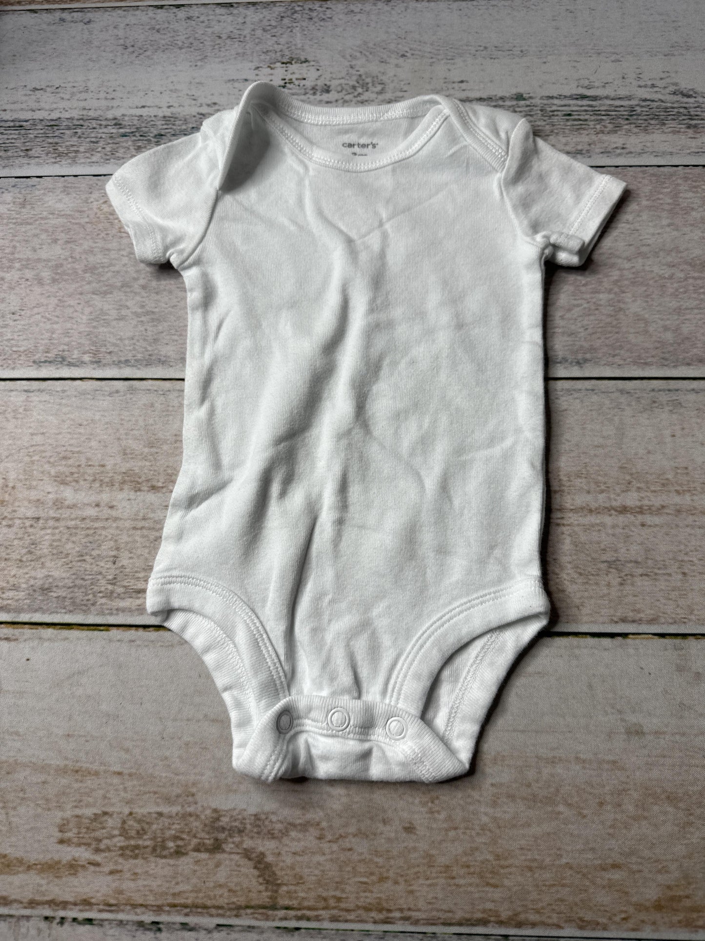Carters Unisex White Onesie Size: 3 months White